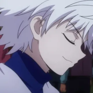 🍶 Killua Hunter x Hunter anime, Killua, Hunter x Hunter, sorrindo, cabelo branco, desenho animado, personagem telegram sticker