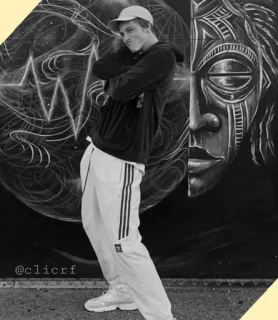 〽️ @clicrf orang, potret, dinding, karya seni, grafiti whatsapp sticker
