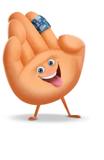 ✋ Emoji, Mão, Desenho animado, Feliz, Língua telegram sticker