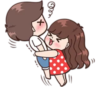 💑 pareja, dibujos animados, amor, abrazo, lindo, relación telegram sticker