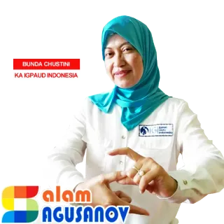 🙏 BUNDA CHUSTINI
KA IGPAUD INDONESIA
ALAM AGUSANOV Indonesian, woman, headscarf, person, portrait, KA IGPAUD INDONESIA whatsapp sticker