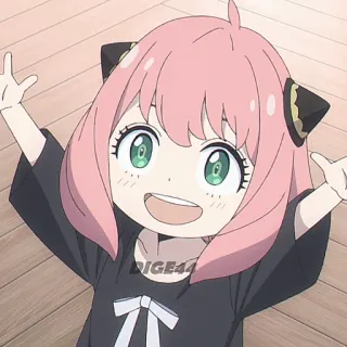 ☺️ Anya Forger Spy x Family DIGE44 Anime, Cartone animato, Ragazza, Capelli rosa, Spy x Family telegram sticker