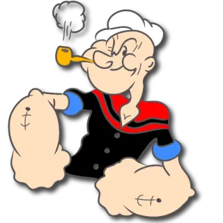 😆 Popeye desenho animado, marinheiro, músculos, cachimbo telegram sticker