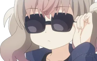 😎 Anime, Dziewczyna, Okulary przeciwsłoneczne, Fajne, Słodkie whatsapp sticker