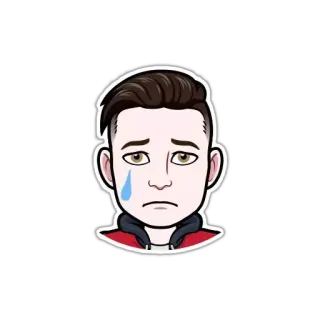 😢 Bitmoji, triste, piangere, avatar, emoji telegram sticker