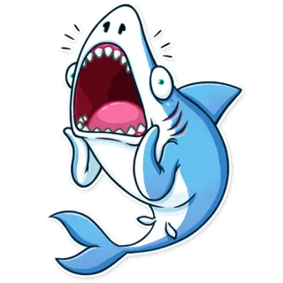 😱 акула, мультик, животное, рыба, испуганный, в шоке telegram sticker