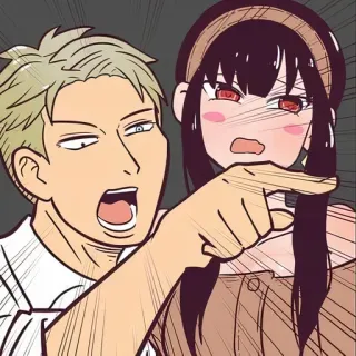 🤬 Loid Forger, Yor Forger Spy x Family spy x family, anime, family, yor forger, loid forger, meme telegram sticker