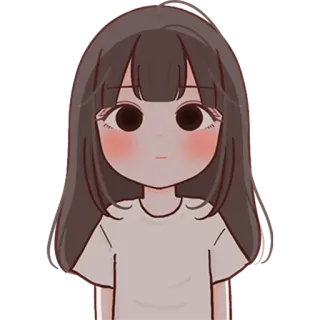 😐 Cartoon, Mädchen, Chibi, Anime, Süß, Zeichnung telegram sticker