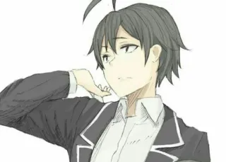 ⛓ Hachiman Hikigaya My Teen Romantic Comedy SNAFU Anime, Charakter, Illustration, Hachiman Hikigaya, Meine romantische Jugendkomödie ist falsch, wie erwartet whatsapp sticker
