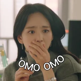 😨 OMO OMO shocked, korean, surprise, woman, expression telegram sticker