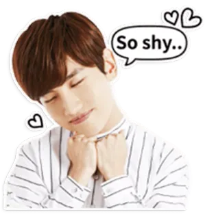 😊 So shy.. shy, cute, korean, man, asian, adorable telegram sticker