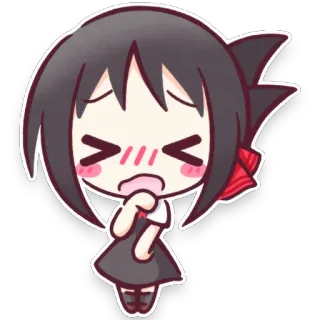 😣 애니메이션, 치비, 귀여운, 소녀, 만화, 카와이 telegram sticker