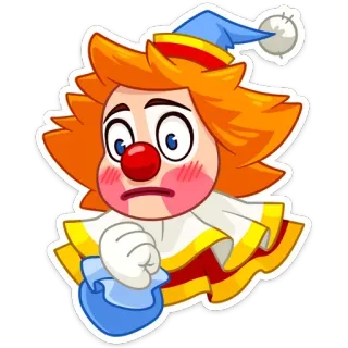 🤔 clown, dessin animé, bouffon, divertissement, personnage, emoji, mascotte whatsapp sticker