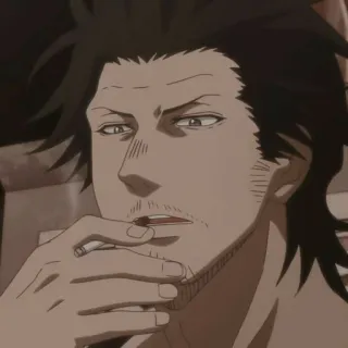 ⚫️ Yami Sukehiro Black Clover Anime, Cigarette, Fumer, Yami, Yami Sukehiro, Black Clover whatsapp sticker