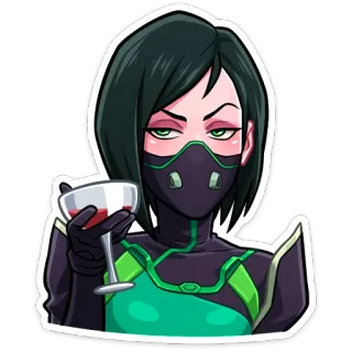 🍷 Viper Valorant video game, viper, character, wine, agent whatsapp sticker