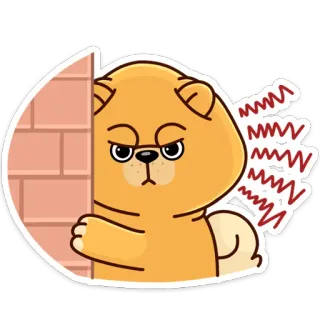 😠 cão, desenho animado, animal, bravo, fofo telegram sticker