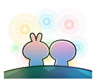 ♥️ fireworks, celebration, cute, art, landscape telegram sticker