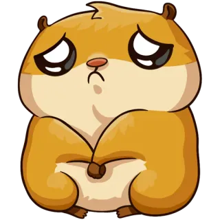 😩 Hamster, süß, traurig, Tier, Säugetier, Nagetier, kawaii, Aufkleber telegram sticker