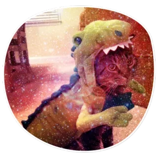 😸 cat, dinosaur, costume, animal, pet telegram sticker
