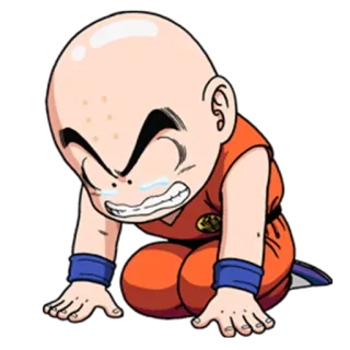 😭 Krillin Dragon Ball anime, sad, crying, krillin, dragon ball, character telegram sticker