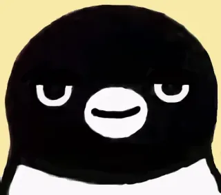 😌 pingouin, mignon, animal, oiseau, dessin animé telegram sticker