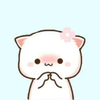 🐱 chat, mignon, kawaii, animal, dessin animé, pêche, rougir, rose telegram sticker
