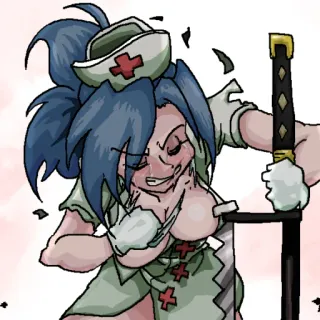 🌡 perawat, anime, pedang, kekerasan, kartun telegram sticker
