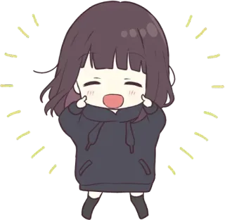 😊 애니메이션, 귀여운, 치비, 소녀, 카와이 telegram sticker