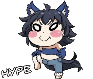 🎈 HYPE 애니메이션, 퍼리, 힙, 늑대 소녀, 수인 telegram sticker