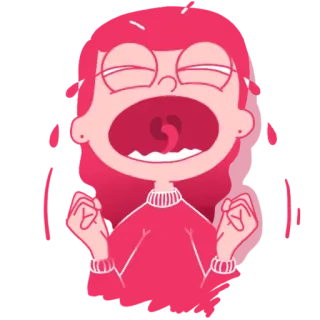 😭 cartoon, girl, yelling, frustrated, angry, red telegram sticker