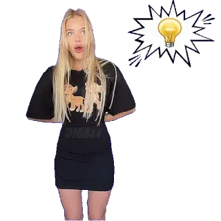 💡 donna, lampadina, idea, persona, bionda, scioccata telegram sticker