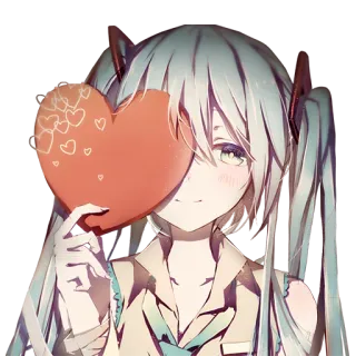 ❤️ Hatsune Miku Anime, Manga, Hatsune Miku, Vocaloid, Herz, Liebe telegram sticker