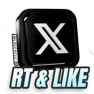 🤑 RT & LIKE social media, retweet, like, black and white, digital art telegram sticker