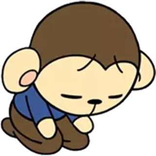 🙇 mono, animal, dibujos animados, lindo telegram sticker