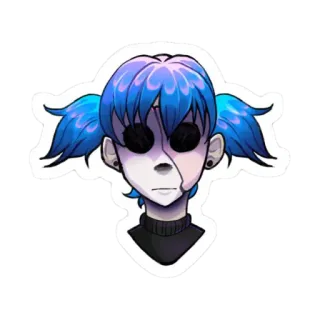 🎸 Sally Face horror, spiel, charakter, sally face, maske, blaue haare telegram sticker