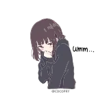 🤔 Umm... Anime, Mädchen, süß, schüchtern, Ähm telegram sticker