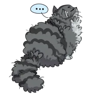 😕 ... mèo, động vật, mềm mại, xám, chấm, suy nghĩ telegram sticker