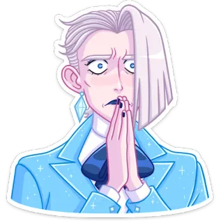 👩 anime, preocupado, personagem, implorando, homem, arte digital whatsapp sticker