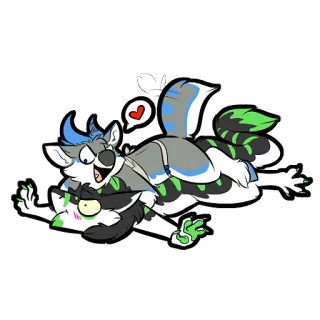 😍 furry, love, cartoon, animals, cute, digital art whatsapp sticker