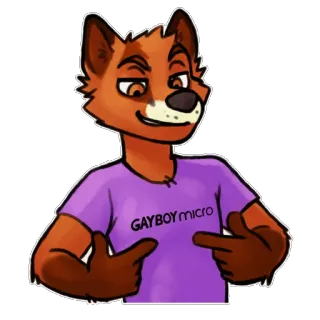🙌 GAYBOY micro Furry, Raposa, Personagem, Camiseta, Antropomórfico, Adesivo whatsapp sticker