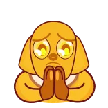 🙏 chien, chiot, suppliant, mignon, triste telegram sticker