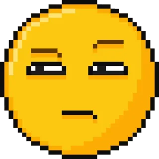 😊 Эмодзи, пиксель арт, выражение, разочарованный, лицо, желтый telegram sticker