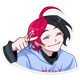 😌 Harry 만화, 십대, emo, 애니메이션, 머리카락, 캐릭터, 일러스트, 소년 telegram sticker