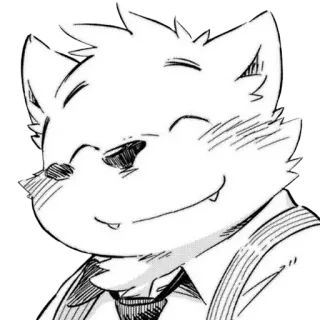 😌 Fellwesen, Tier, Manga, Lächeln, Süß telegram sticker
