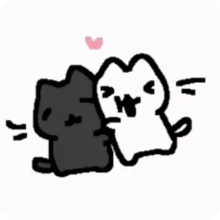 🤗 cat, kawaii, cute, sticker, love, heart, animals, doodle telegram sticker