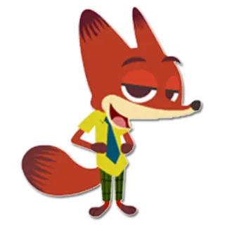 😏 Nick Wilde Zootopia fox, zootopia, disney, cartoon, character, animation telegram sticker