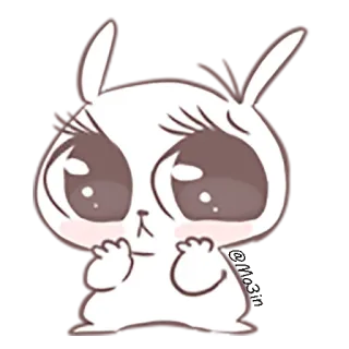 😳 Hase, süß, Tier, kawaii, Kaninchen, Cartoon telegram sticker