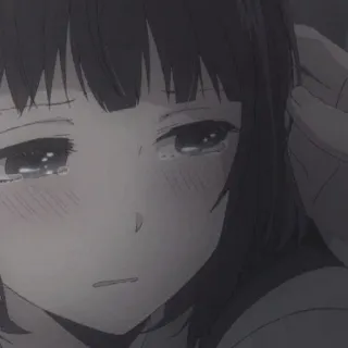 🖤 Anime, Triste, Ragazza, Piangere, Emozionale telegram sticker