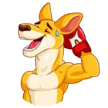 😅 animal, perro, boxer, atleta, dibujos animados, deporte telegram sticker