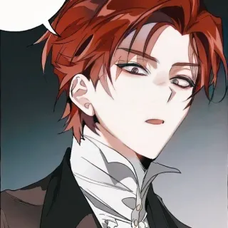 🍷 homem, cabelo ruivo, anime, mangá, retrato telegram sticker